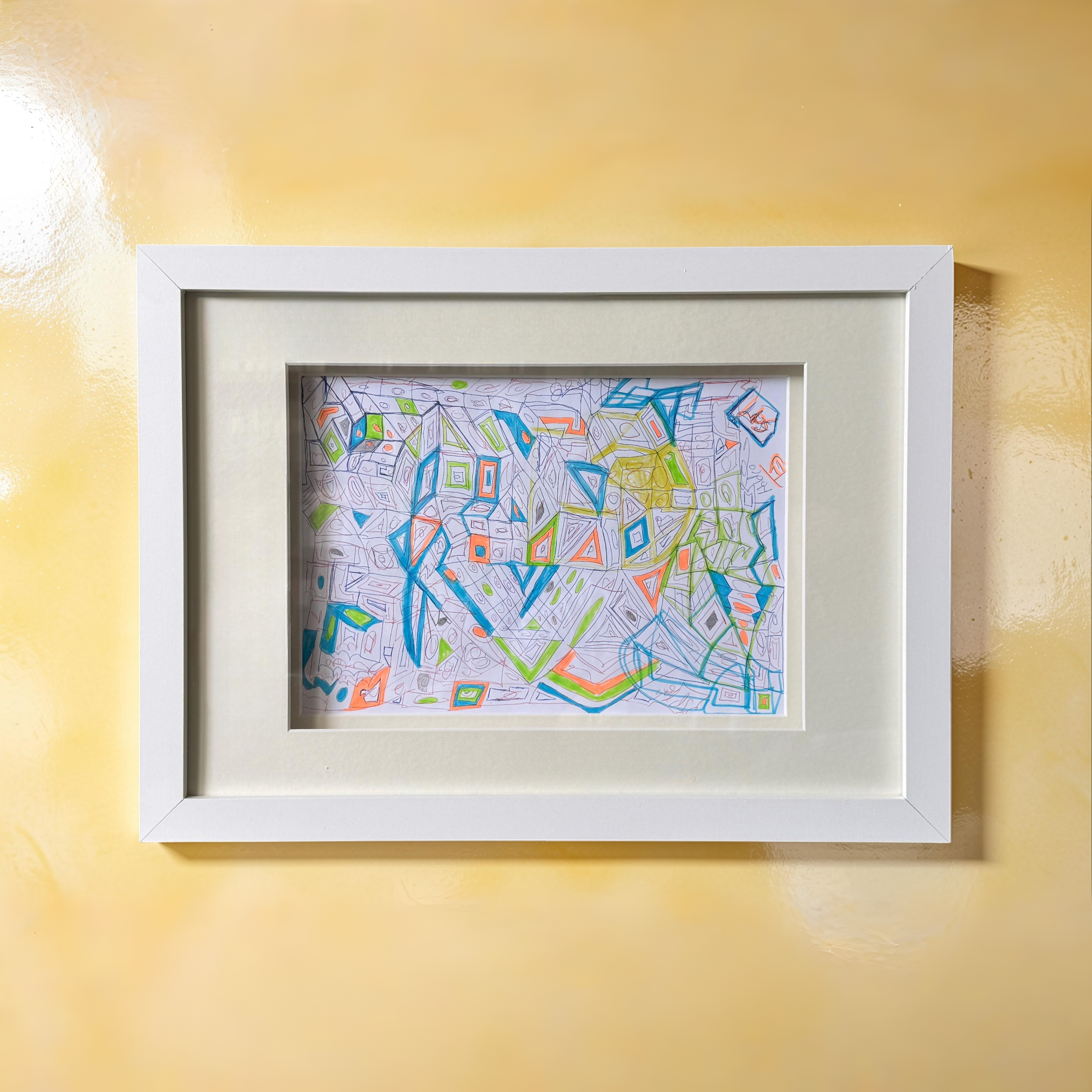 Minutes of a Wandering Mind — single work from the series, biro and multi-coloured pens on A4 paper.